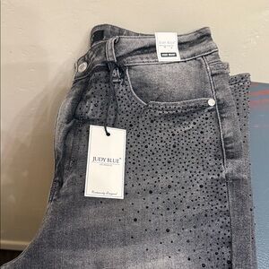 Judy Blue Women's Black Studded Skinny Jeans